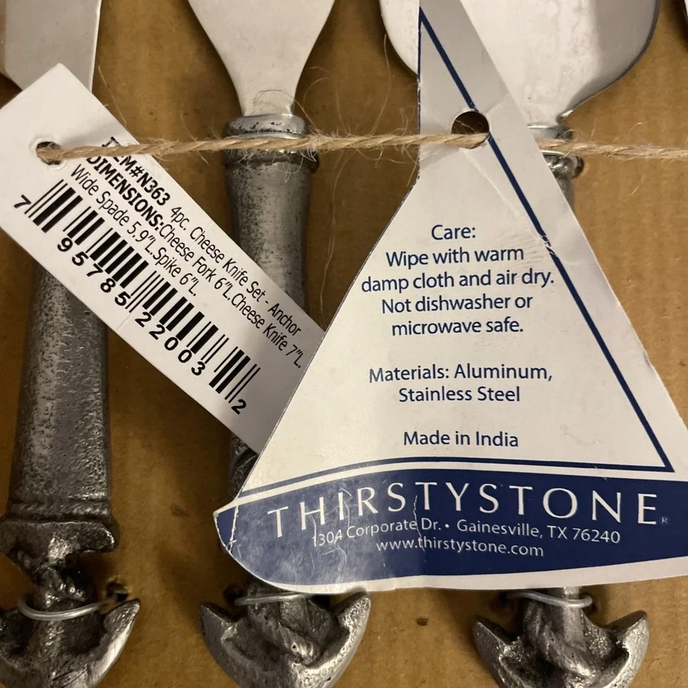 Thirstystone‎ Pewter 4 Pc Anchor Cheese Tool Set